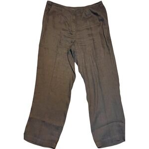 Eileen‎ Fisher1X Black Pants Straight Leg Linen Lightweight Minimalist Capsule